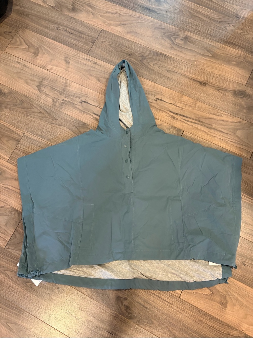 Hyba Teal Hooded Poncho - Picture 2 of 5